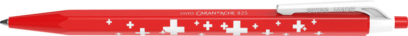 Caran d-Ache Caran d'Ache 825 Kugelschreiber – Blau, Spitze 1 mm, Druck, Kunststoff, Schaftfarbe Rot/Weiss