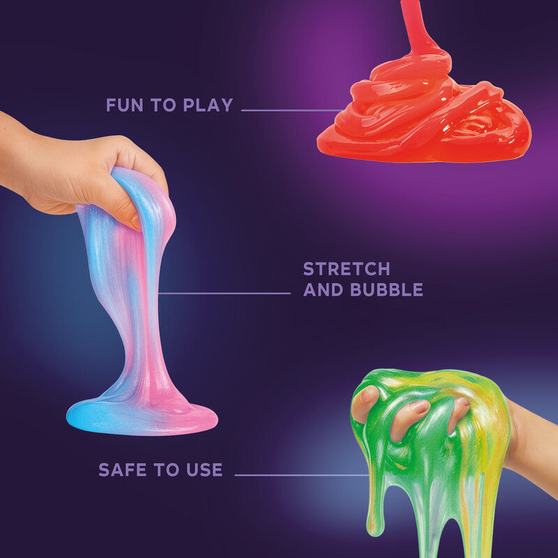 Okto sensory art Slime Maxi Shine Fidget/Stressball – H 14,5 × Ø 6,5 cm – 400 ml – ab 3 Jahren – mehrfarbig