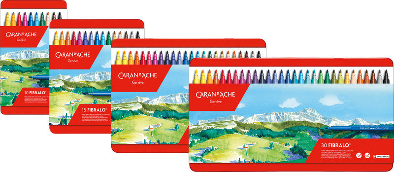 Caran d-Ache Filzstifte Fibralo, Strichbreite 2,8 mm, 10 Farben