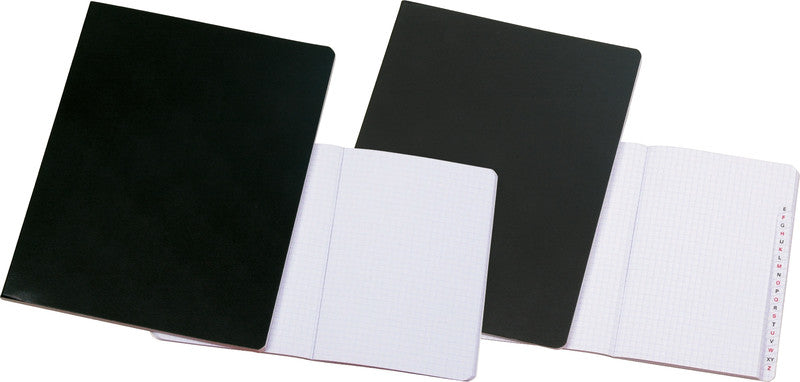 Natura line Wachstuchheft, A4, kariert, geheftet, Register A–Z, 96 Seiten, 80 g/m² – schwarz