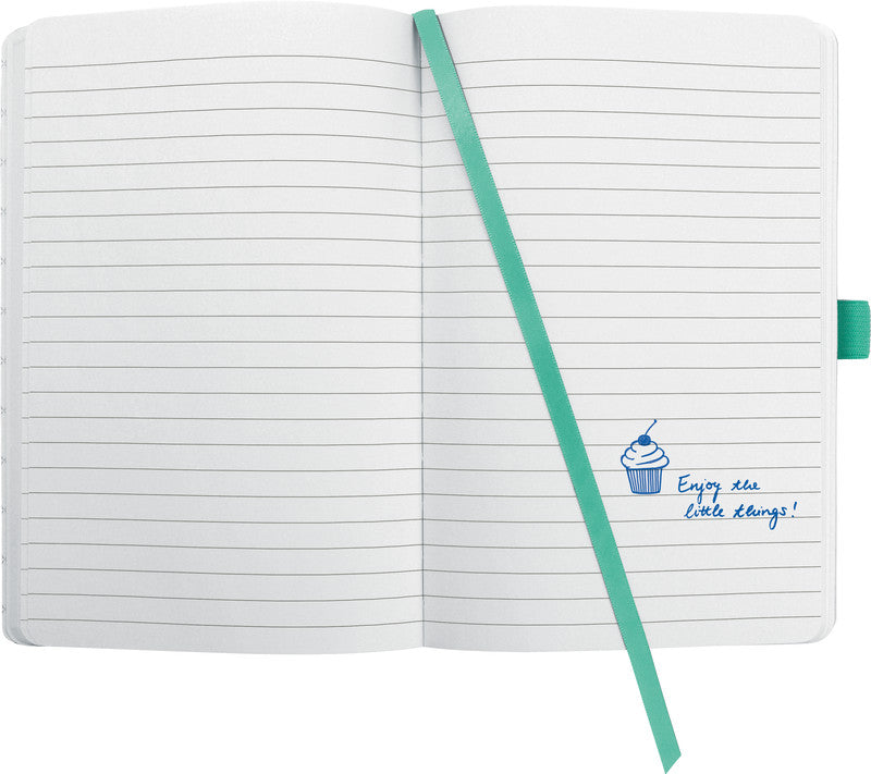 Sigel Notizbuch A6, liniert, Fadenheftung, Karton, 174 Seiten, perforiert, 80 g/m² – mintgrün