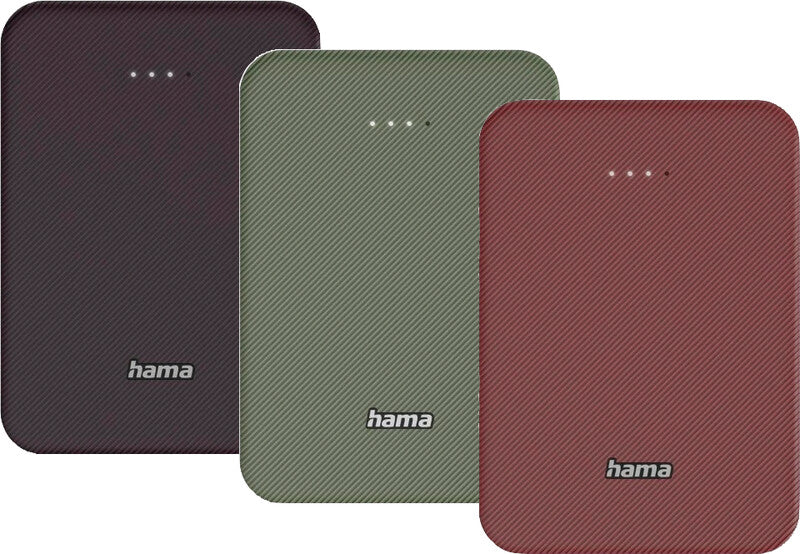 Hama Powerbank 10000 mAh, 1× USB-C, 1× USB-A, Rot