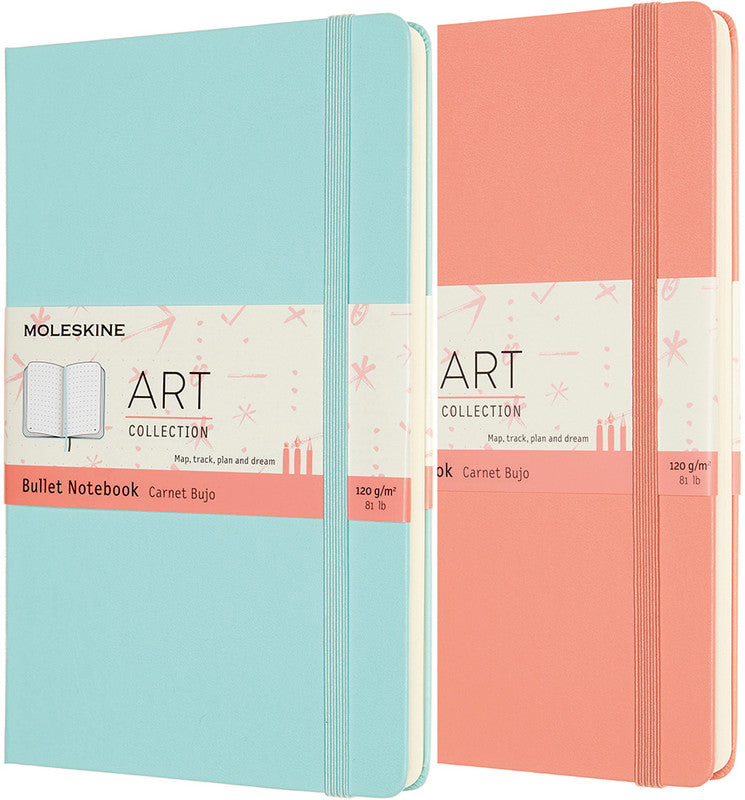 Moleskine Notizbuch, 130 × 210 mm, punktkariert, Leimbindung, Hardcover, 160 Seiten, 120 g/m² – korallenrosa