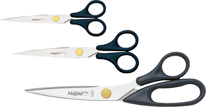 Lerche Universalschere MAGNA 475 – 22,0 cm, Edelstahl, für Rechtshänder, spitz, Kunststoff, schwarz