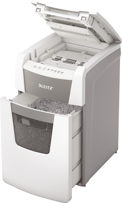 Leitz Aktenvernichter mit Autofeed 150 Blatt, DIN P-4, Partikelschnitt 4 × 30 mm, 8 Blatt, 44 l
