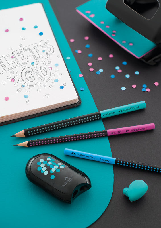 Faber-Castell Grip 2001 Zweifarbiger Bleistift, Dreikant, Grip-Zone HB Mine Ø 2 mm Schwarz/Blau