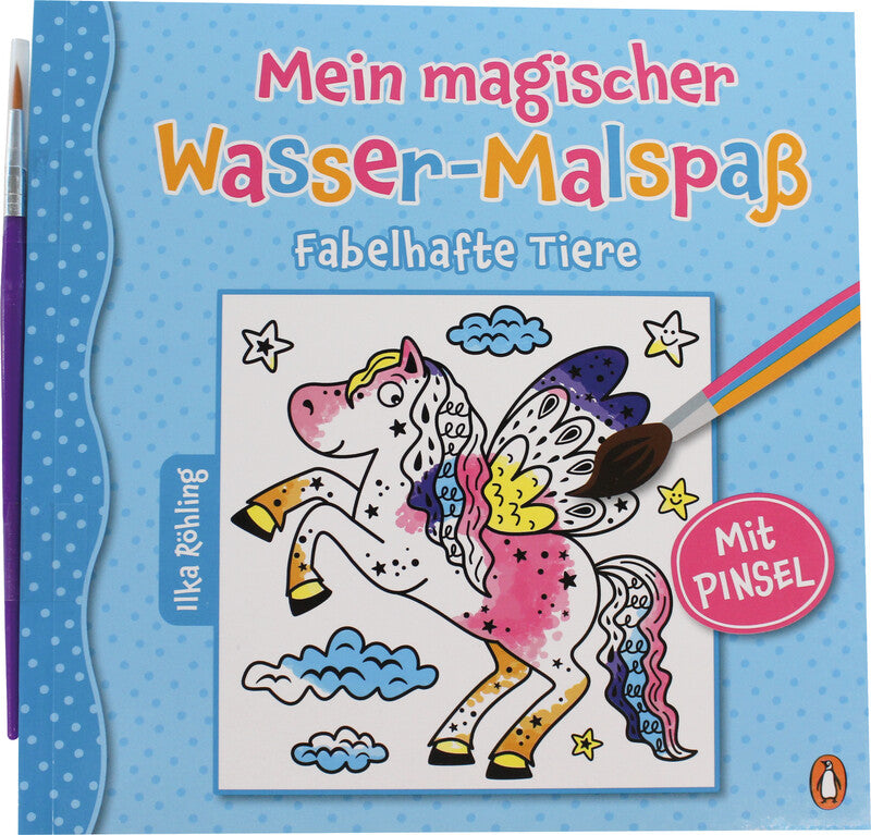 NoName Malbuch Fabelhafte Tiere – inkl. Pinsel, wasseraktivierbar, perforiert – ab 4 J.