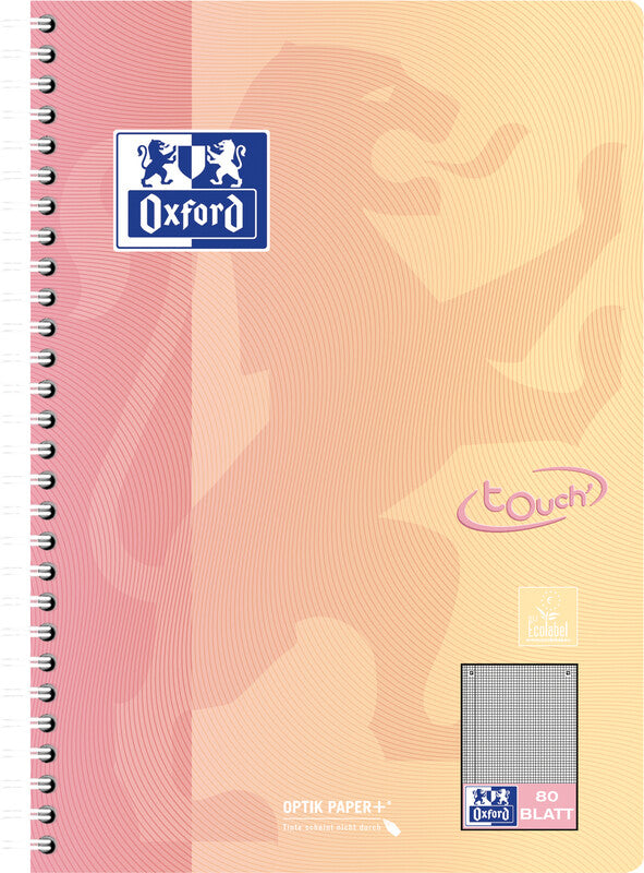 Elba Collegeblock – 176 × 250 mm – abgerundete Ecken, kompatibel mit SCRIBZEE App, blau/rosa, EU Ecolabel