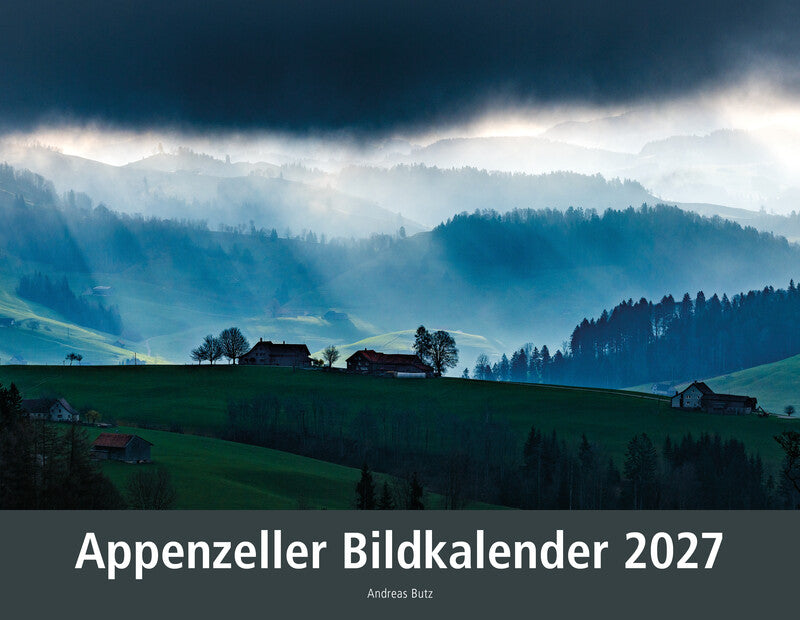Appenzeller verlag Bildkalender Andreas Butz Appenzell 2027 – 40 × 31 cm – mit Kartonrückwand, mit Aufhänger