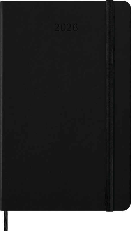 Moleskine Tagesagenda – 1 Tag pro Seite, gebunden, 13 × 21 cm, 2026, 1-Stunden-Takt, schwarz, FSC