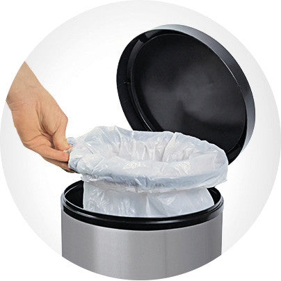 Rotho Abfallcontainer – 30 l – mit Deckel – Kunststoff, Silber – B × H × T 302 × 592 × 357 mm