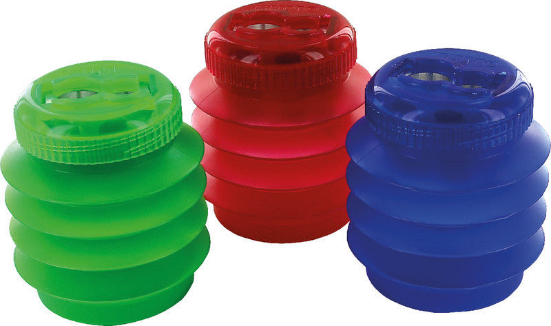 Kum Doppel-Spitzdose – für Ø 8 + 11 mm – Kunststoff – farbig sortiert – für Linkshänder – 3er Pack