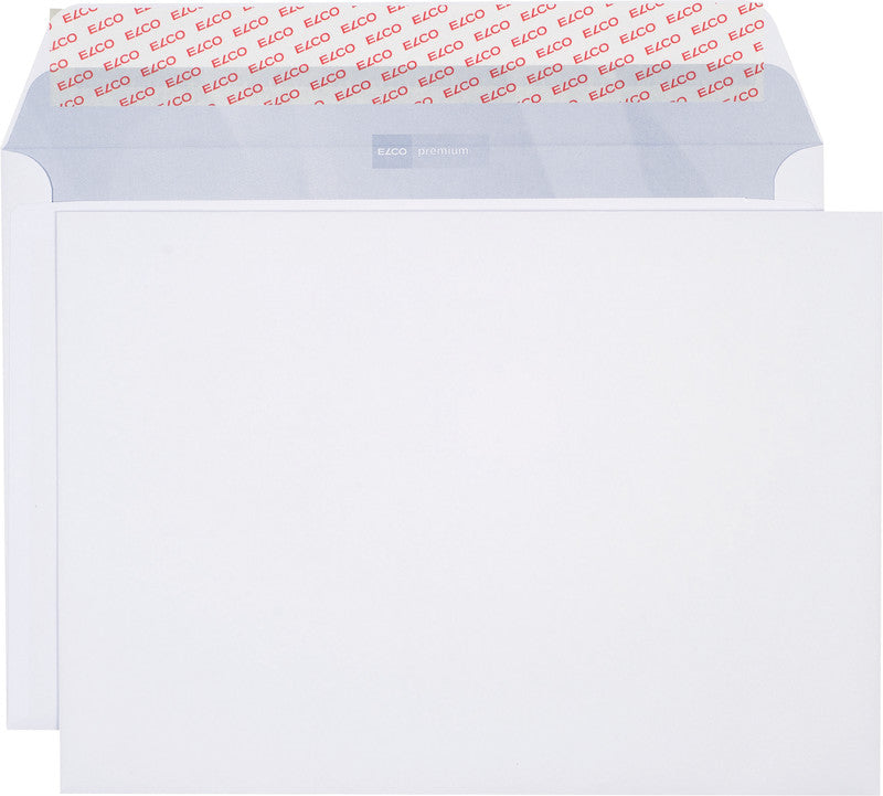 Elco Couvert B4, ohne Fenster, selbstklebend, hochweiss, 120 g/m², mit Innendruck – 250 Stk.