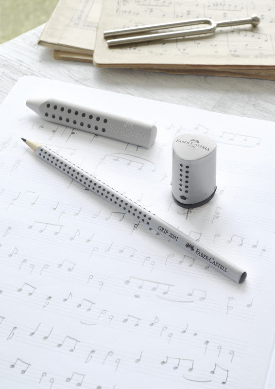 Faber-Castell Radierer Grip 2001 – für Blei- und Farbstifte – 90 × 14 × 14 mm – Kunststoff – grau