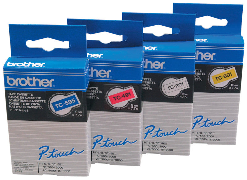Brother Schriftband – 9 mm × 7,7 m, blau, weiss
