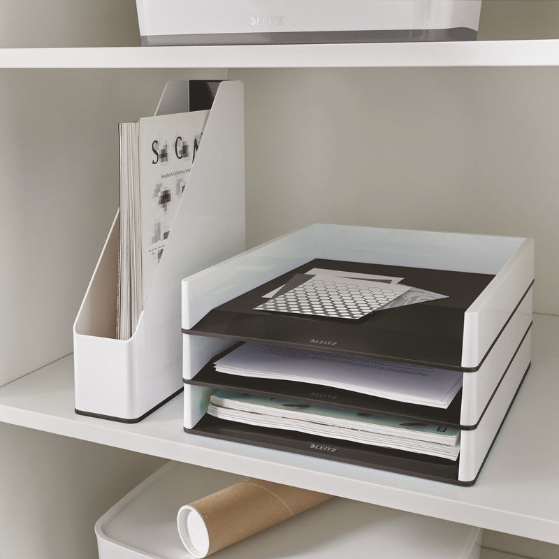 Leitz Briefkorb – Kunststoff, Schwarz, Weiss, Serie 53611095