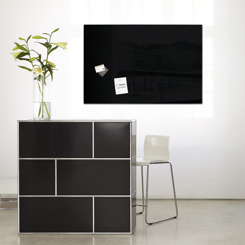 Sigel Whiteboard – 60 × 40 cm, Glas, magnetisch, Wandmontage, inkl. Magnete, Montagesatz