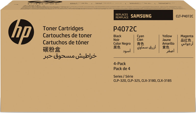 HP Samsung – Toner-Multipack CLT-P4072C – BK/C/M/Y, schwarz 1500, C/M/Y 1000 Seiten