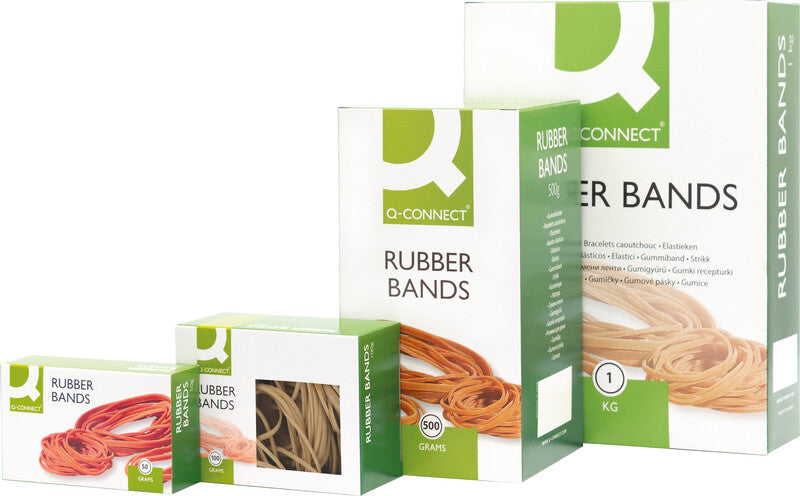 Connect Gummibänder – 3 × 150 mm, Ø 95 mm, braun, Naturkautschuk, 500 g
