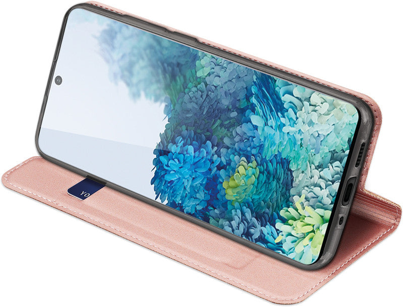 Dux Ducis Booklet-Hülle – für Samsung Galaxy S20 – Roségold – Kunstleder – mit Kartenfach, Magnetverschluss