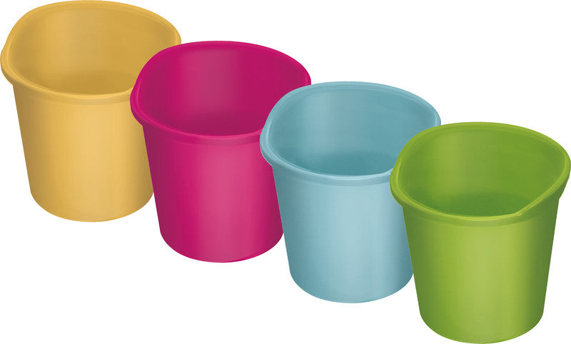 Helit Papierkorb the joy – 13 l – Kunststoff, gelb – Ø 280 × H 300 mm