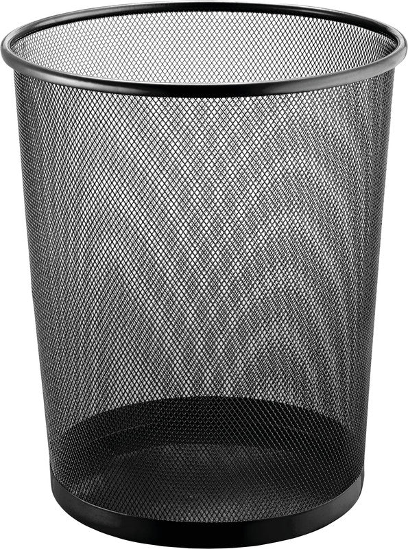 Helit Papierkorb the Circle Network Mesh – 15 l – Stahl, Schwarz – Ø 267 × H 280 mm – recyclingfähig