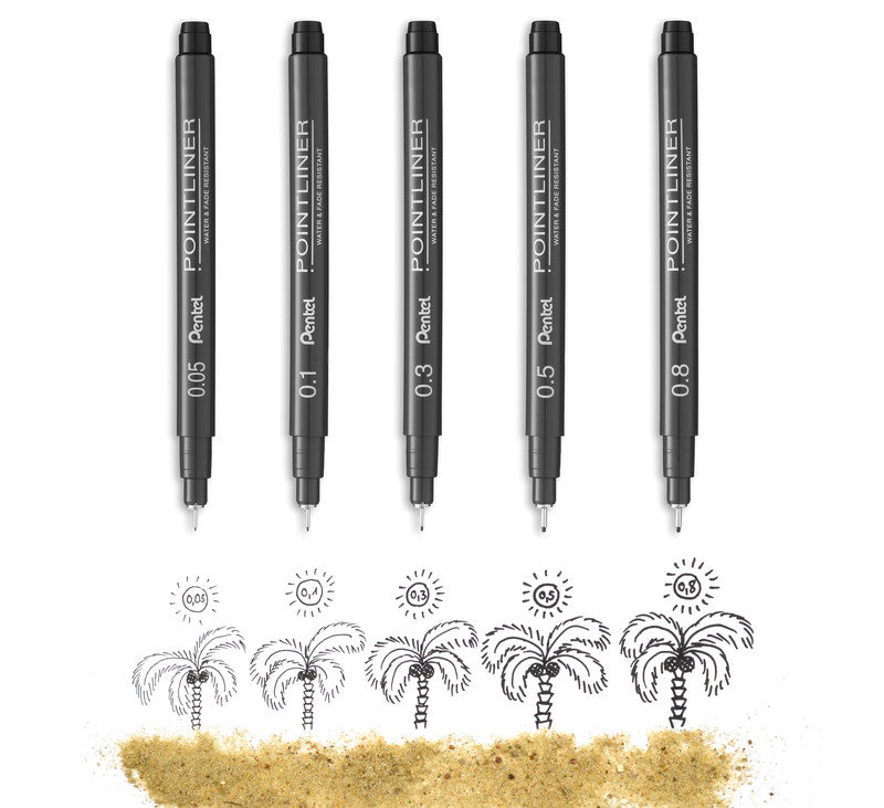 Pentel Fineliner 0,8 mm – schwarz – wasserfest
