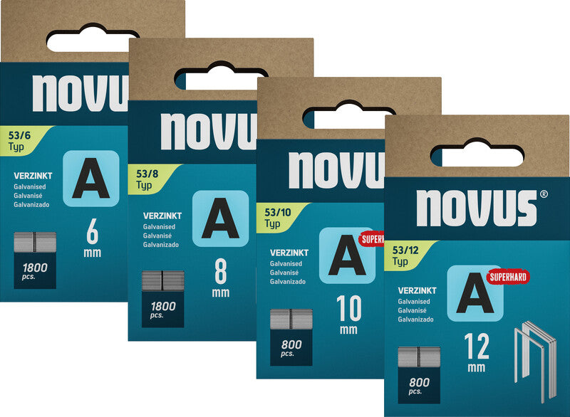 Novus Heftklammern 53/6 – 6 mm – Metall, silber – 1800 Stk.