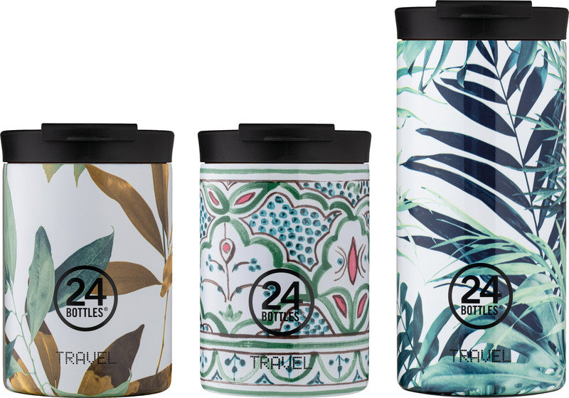 24Bottles Thermobecher Travel Tumbler – 3,5 dl – Edelstahl, isoliert, Sip&Go-Deckel – Carrara