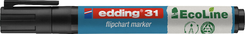 Edding Flipchart-Marker 31 EcoLine – Rundspitze 1,5-3 mm – Schwarz – Nachfüllbar