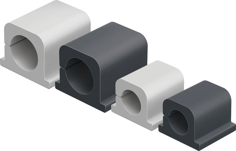 Durable Kabel-Clip Cavoline Pro – 25 × 20 mm, Kunststoff, Grau, selbstklebend, für Kabellauf Ø 14 mm