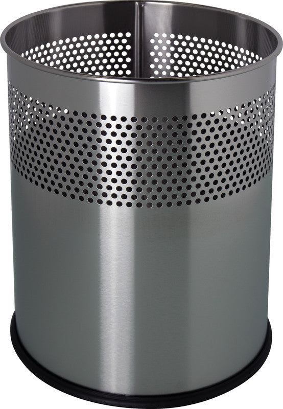 Helit Papierkorb the dot – 15 l – Edelstahl – Ø 255 × H 321 mm