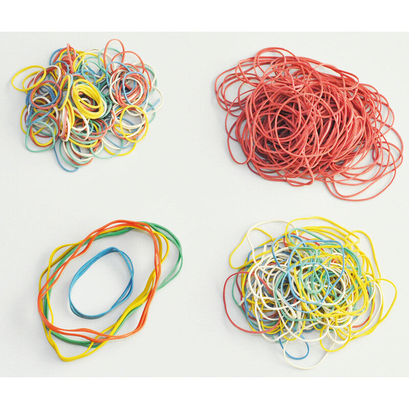 Q-Connect – Gummibänder – farbig sortiert, Naturkautschuk, 15 g