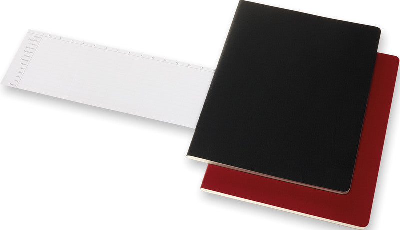 Moleskine Notizheft, 216 × 279 mm, liniert, Fadenheftung, Karton, 120 Seiten, 70 g/m² – Elfenbein