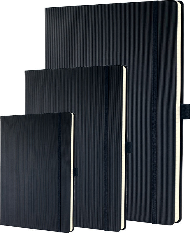 Sigel Notizbuch Conceptum, 225 × 315 mm, kariert, Fadenheftung, Hardcover, 194 Seiten, 80 g/m² – schwarz