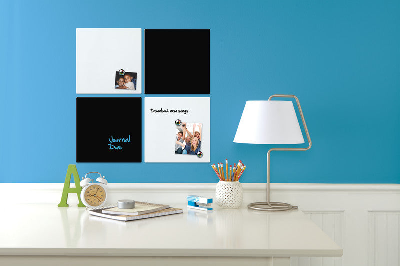 Rexel Whiteboard – 36 × 36 cm, magnetisch, inkl. GlowWrite-Marker, Magnete, Montagesatz