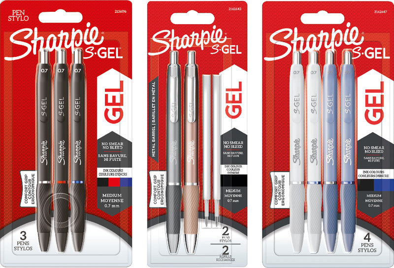 Sharpie S-Gel Gelschreiber 4er Set – 4 Farben, 0,7 mm, schnelltrocknend, Druck, nachfüllbar