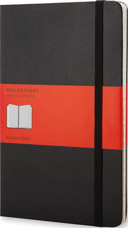 Moleskine Adressbuch, 90 × 140 mm, liniert, Hardcover, 192 Seiten – schwarz