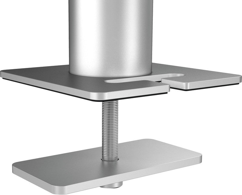 Durable Monitorhalterung, 2 Monitore, Tischdurchführung, bis 27", VESA 75 × 75/100 × 100 mm, 8 kg, silber