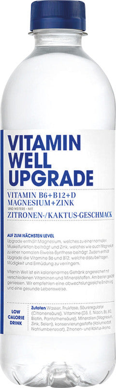 Vitamin Well Vitaminwasser, Upgrade, Zitrone & Kaktus – 12 × 5 dl