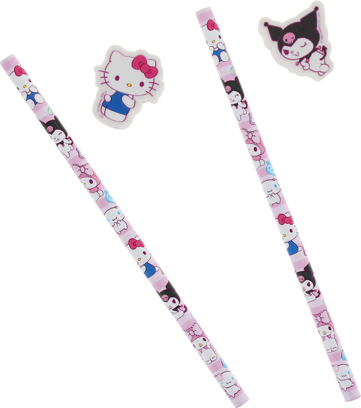 Kitty sweets Hello Kitty HB Bleistifte mit Radierer – 2er-Set