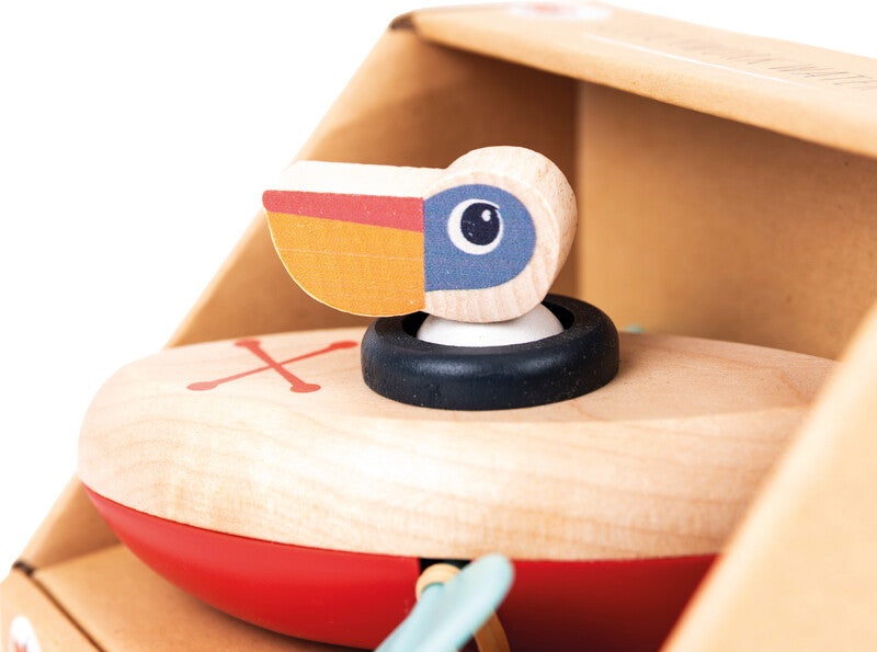 Egmont Aufzieh-Wasserspiel – Pelikan – 13 × 11 × 7 cm – ab 2 Jahren – mehrfarbig