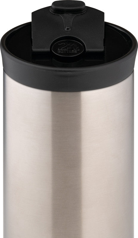 24Bottles Thermobecher Travel Tumbler – 3,5 dl – Edelstahl, isoliert, Sip&Go-Deckel – Steel
