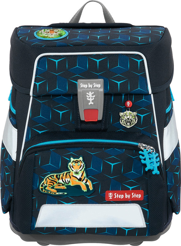 Step by Step Schulrucksack-Set – 5-teilig – Tiger Night Kimba – Recycelte Materialien