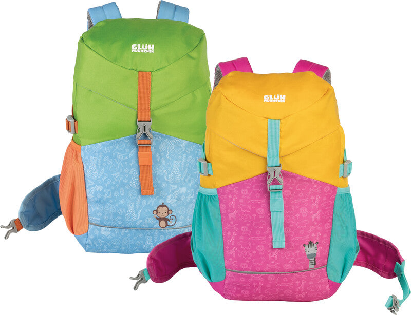 Glühwürmchen Kindergartenrucksack Mika – 12 l, mit Hüftgurt, Polyester – Affe, 260 × 370 × 190 mm
