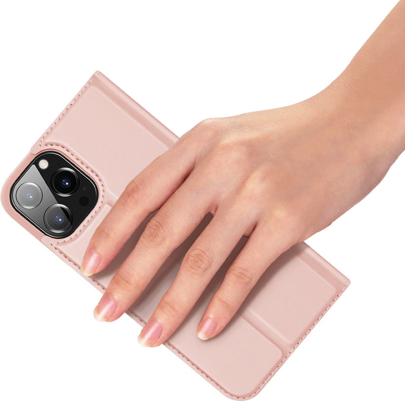Dux Ducis Booklet-Hülle – für Apple iPhone 13 Pro Max – Roségold – Kunstleder, mit Kartenfach