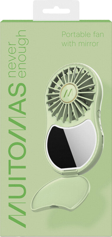 Muitomas Handventilator MIRRORFANGN – 3 Stufen, USB-C, Grün