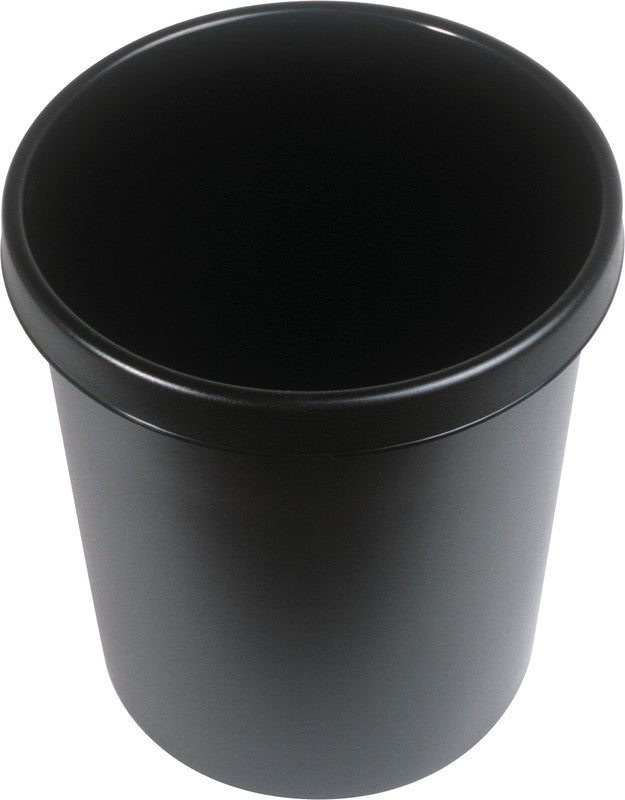 Helit Papierkorb the german – 18 l – Kunststoff, schwarz – Ø 315 × H 331 mm, schlagfest