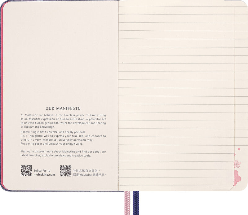 Moleskine Notizbuch, 90 × 140 mm, liniert, Leimbindung, Hardcover, 160 Seiten, 100 g/m² – blau, 2er-Pack