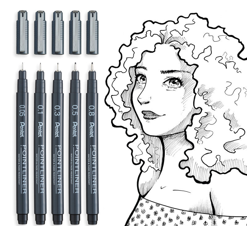 Pentel Fineliner 0,8 mm – schwarz – wasserfest